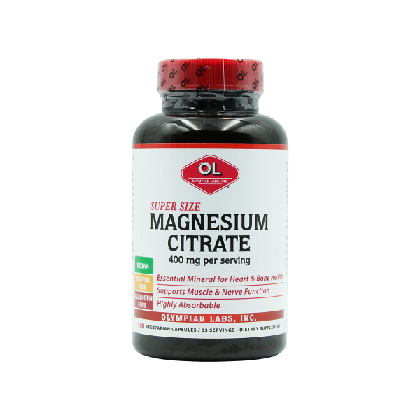 OLYMPIAN LABS MAGNESIUM CITRATE SUPER SIZE 100 VEG CAPS